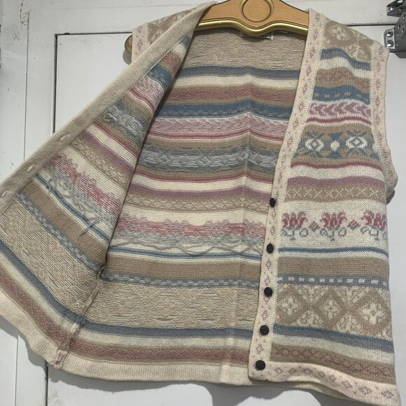 VINTAGE RUNAWAY BAY KNIT WOOL PATTERN VESTS SIZE L - Picture 5 of 8
